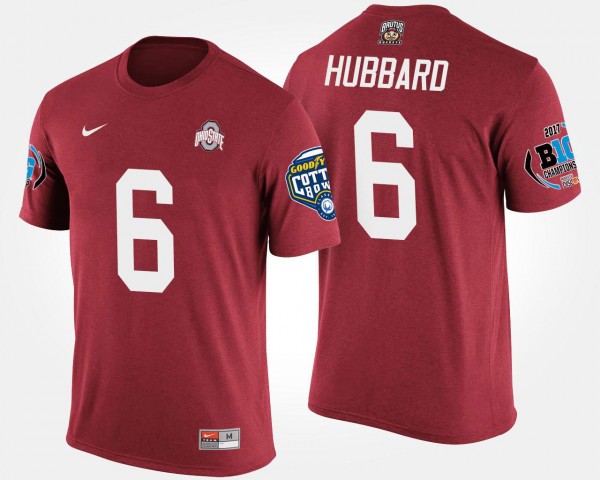 Ohio State Buckeyes Sam Hubbard Men's #6 Big Ten Conference Cotton Bowl Bowl Game Scarlet College Football T-Shirt 2404IGYS5